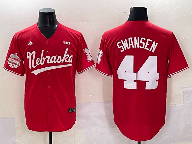 Men Nebraska Cornhuskers #44 Swansen Red 2025 Joint Name NCAA Jersey style 1->ncaa teams->NCAA Jersey